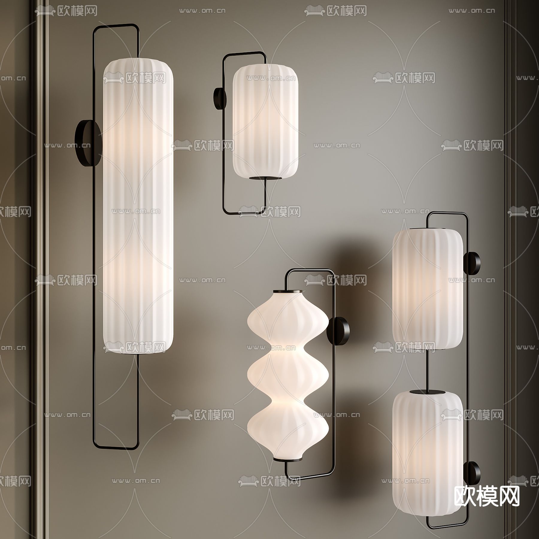 日式壁灯su模型