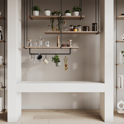  现代吧台吊架su模型 