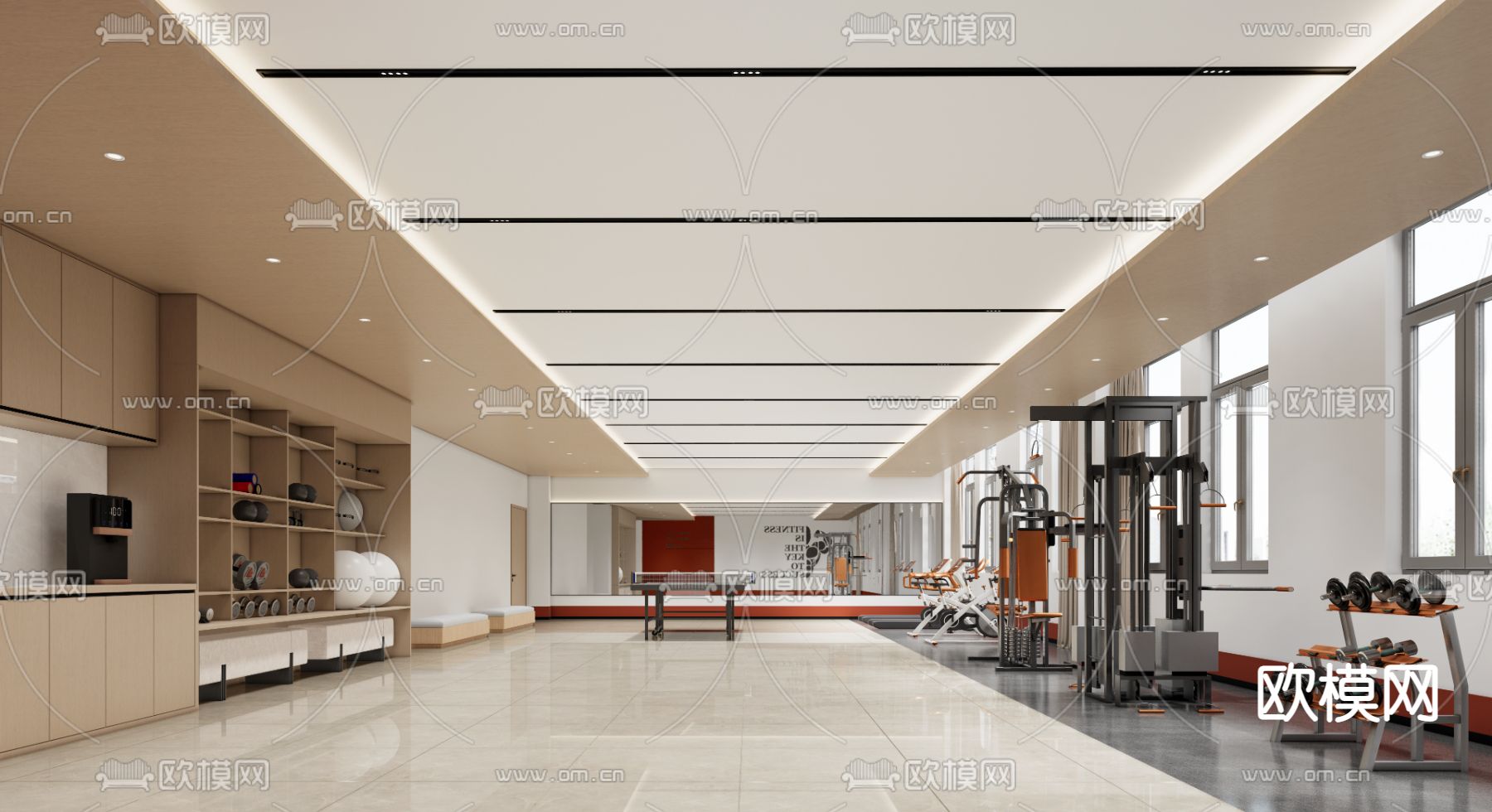 健身房3d模型下载
