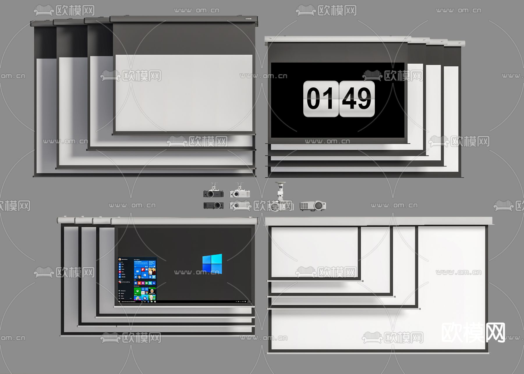 投影仪 幕布su模型下载（渲染图1）