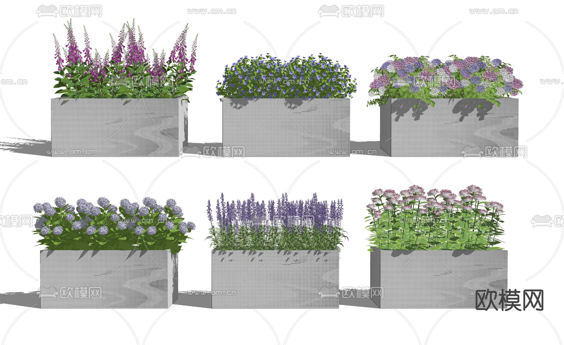 花草 花箱 花坛su模型下载（渲染图2）