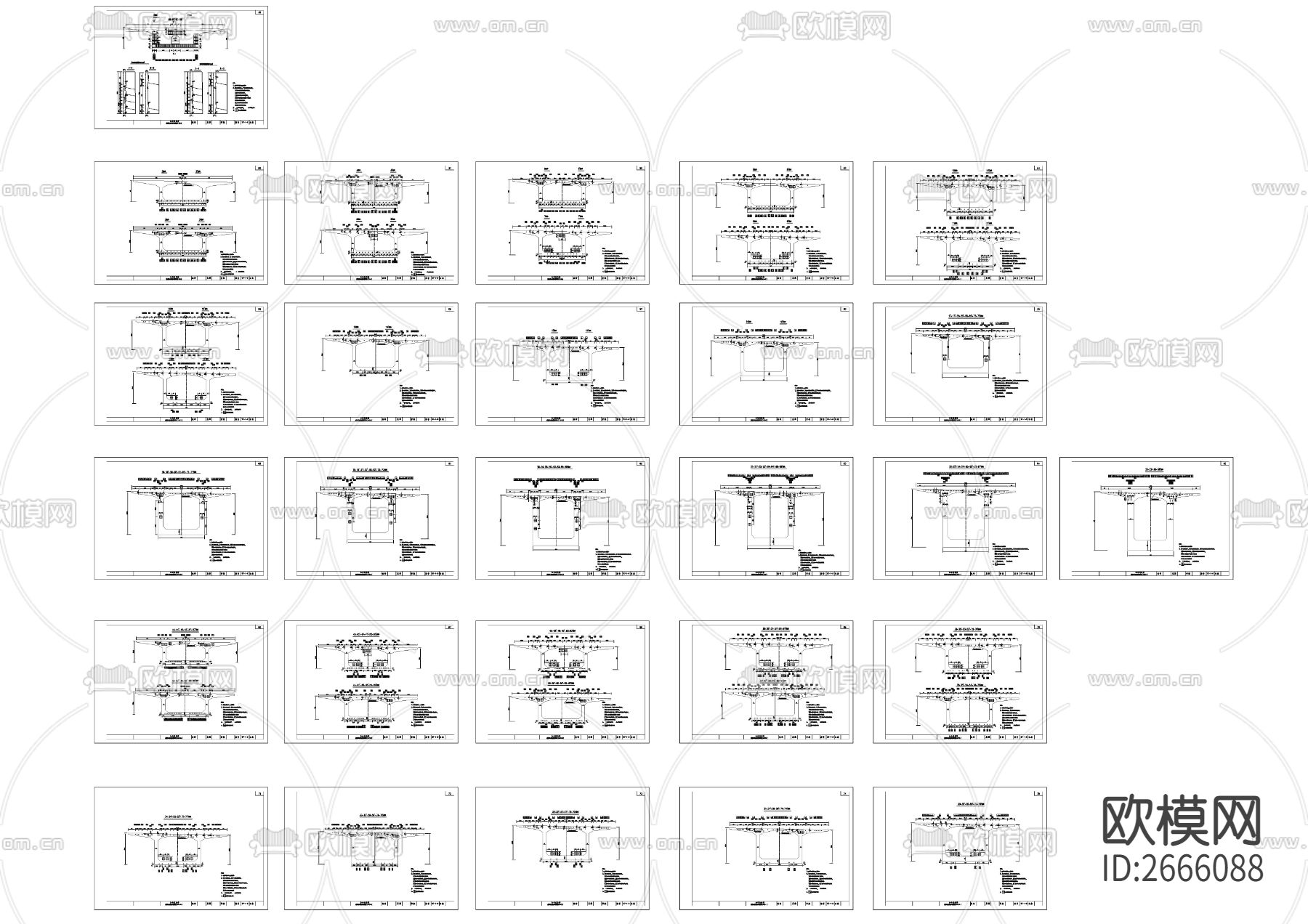 高架桥箱梁纵向钢束CAD节点大样下载（渲染图7）