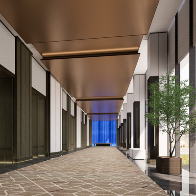  酒店走廊 过道su模型 