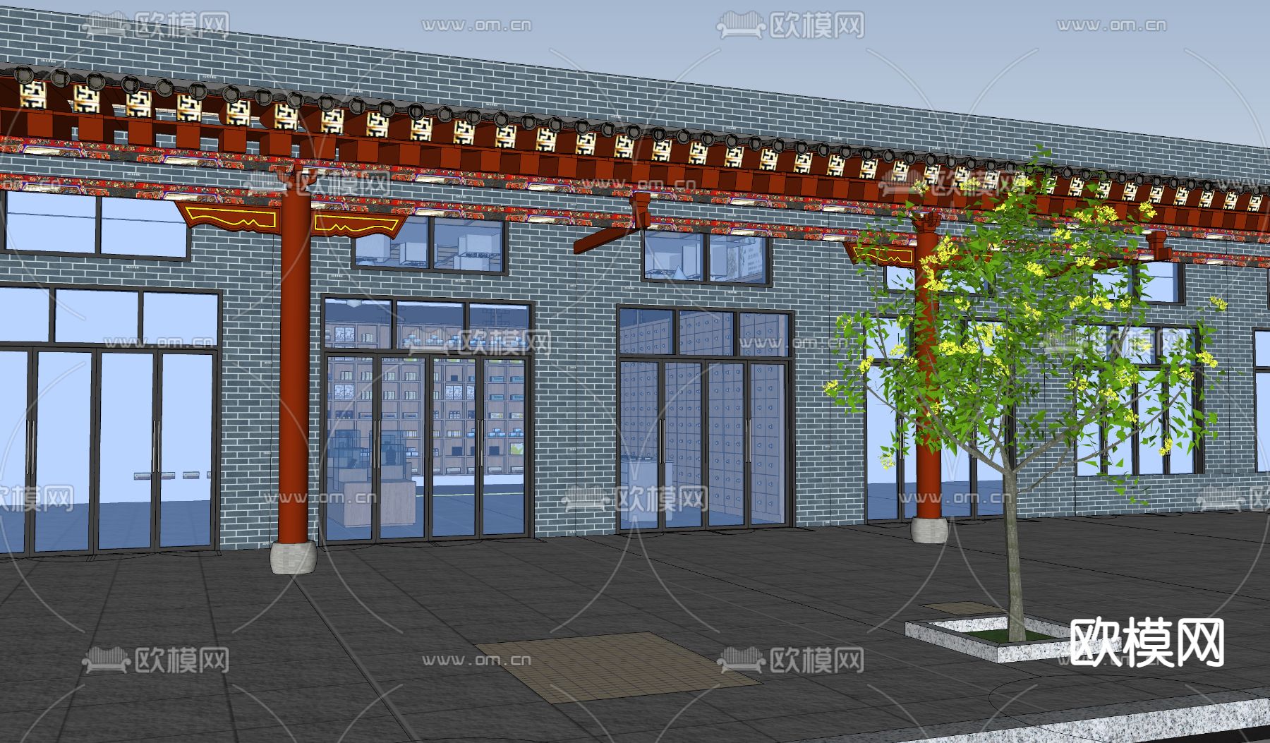 中药店 药品柜su模型下载（渲染图4）