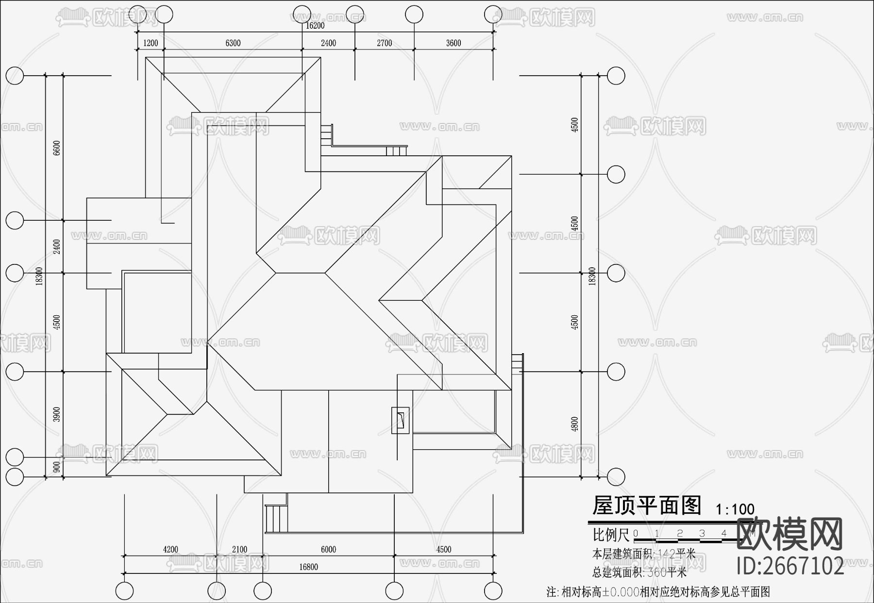 欧式别墅CAD施工图下载（渲染图1）