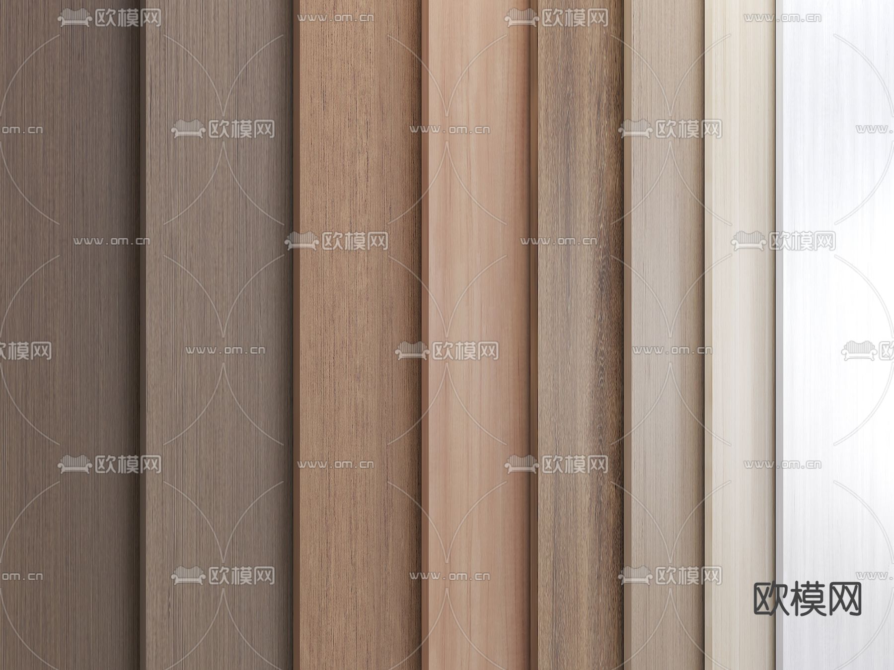 实木护墙板 饰面板su模型下载（渲染图2）