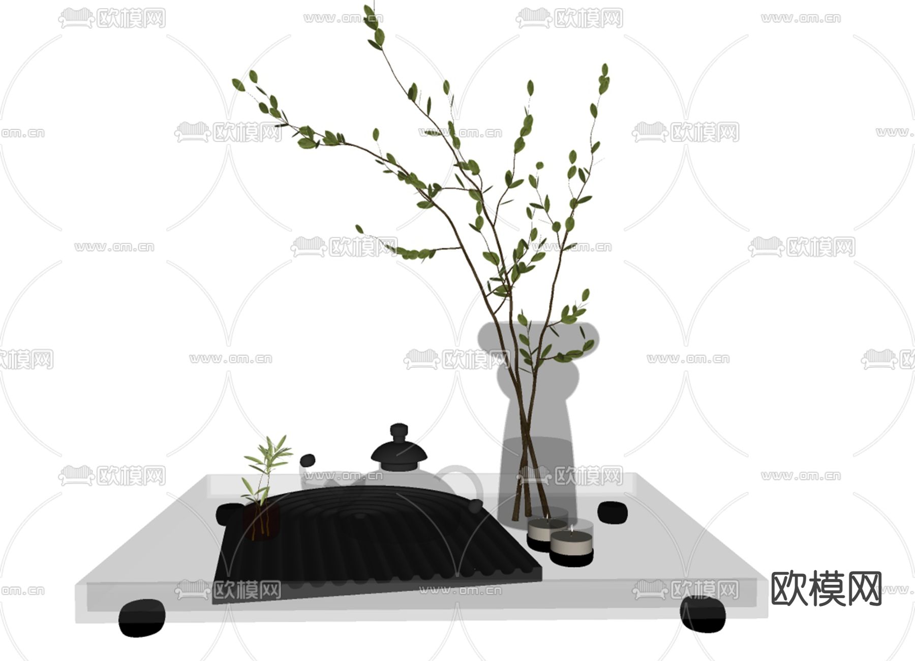 茶具 茶托su模型