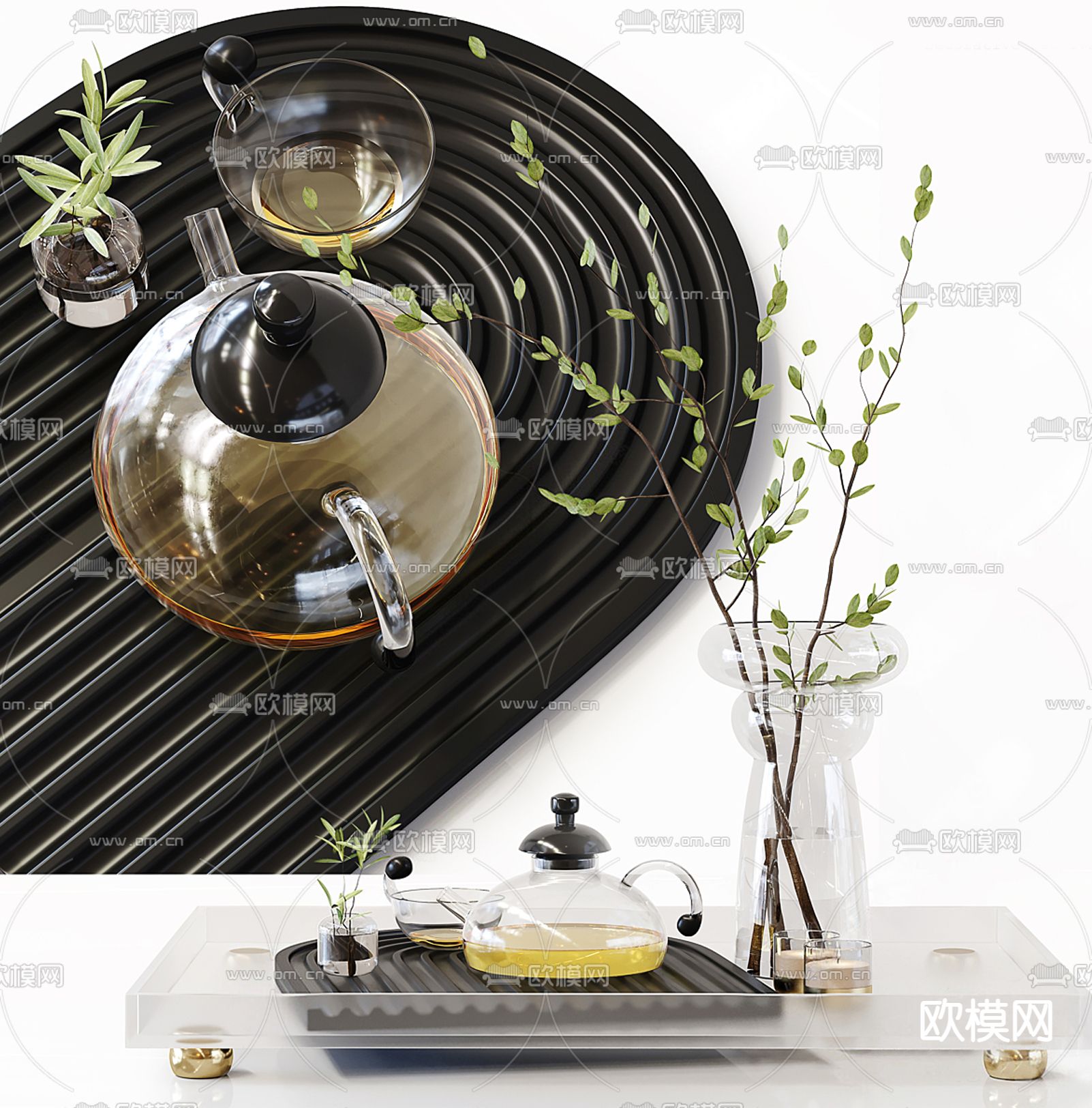 茶具 茶托su模型