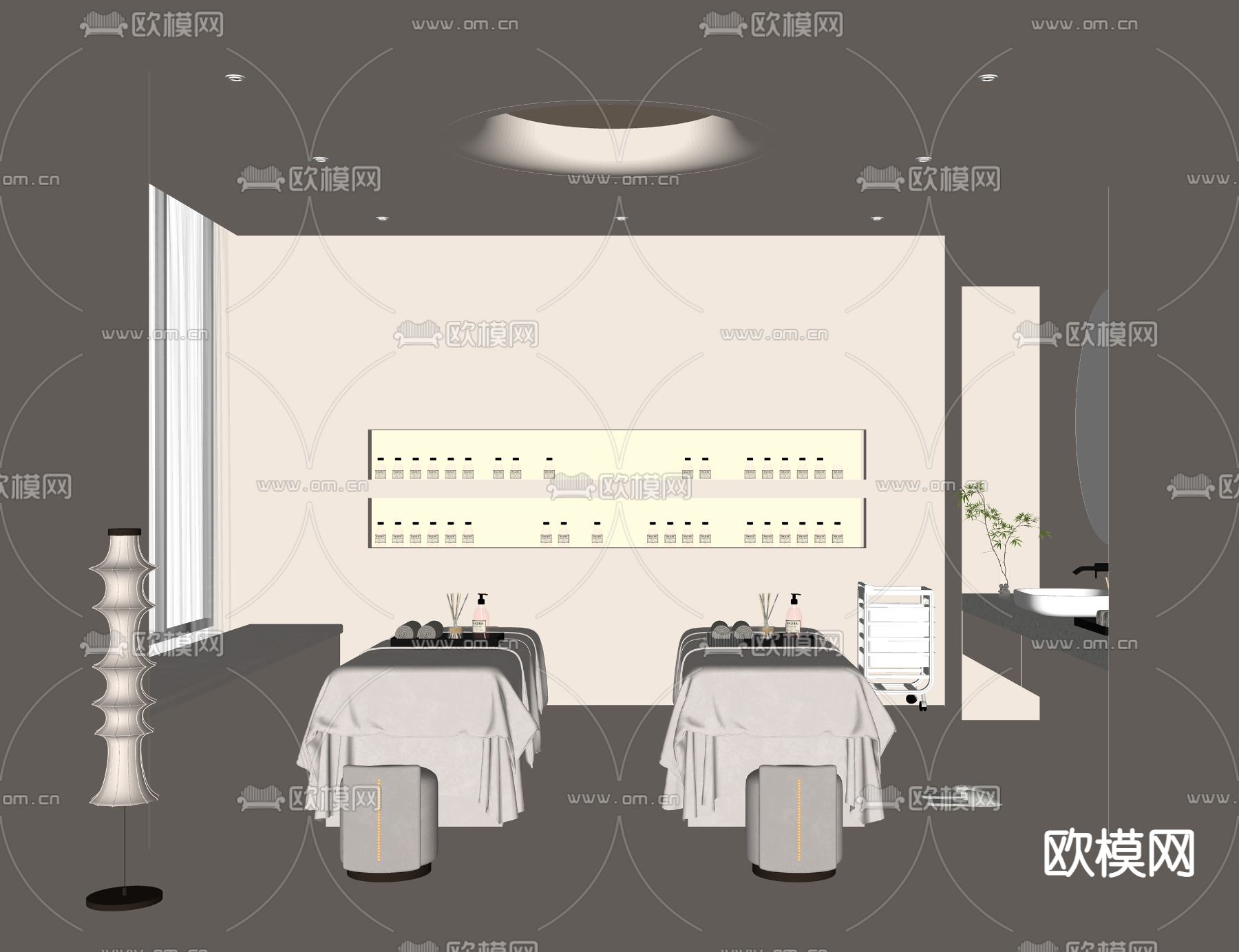 现代美容店 SPA包房su模型下载（渲染图2）