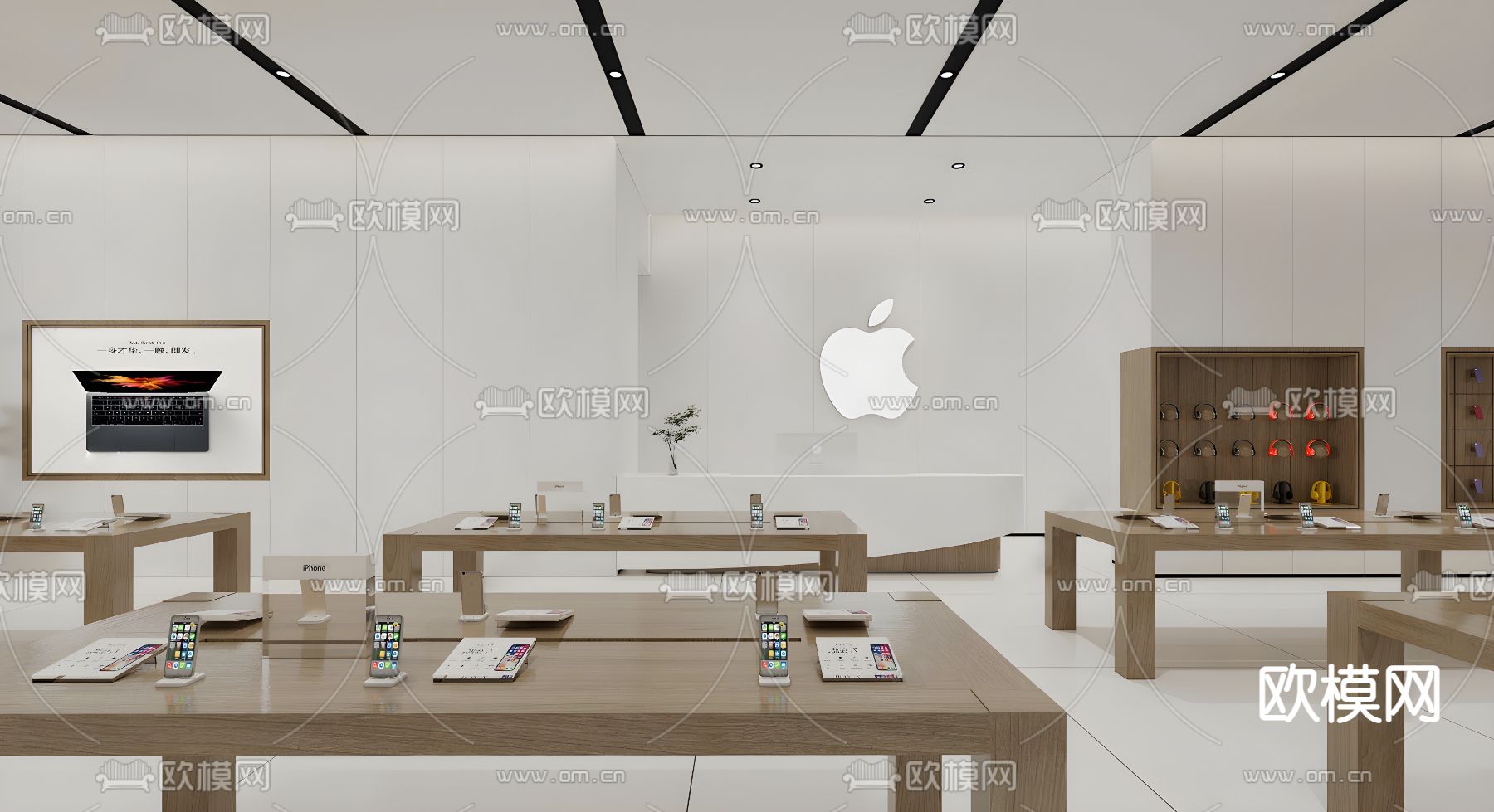 苹果专卖店su模型下载（渲染图1）