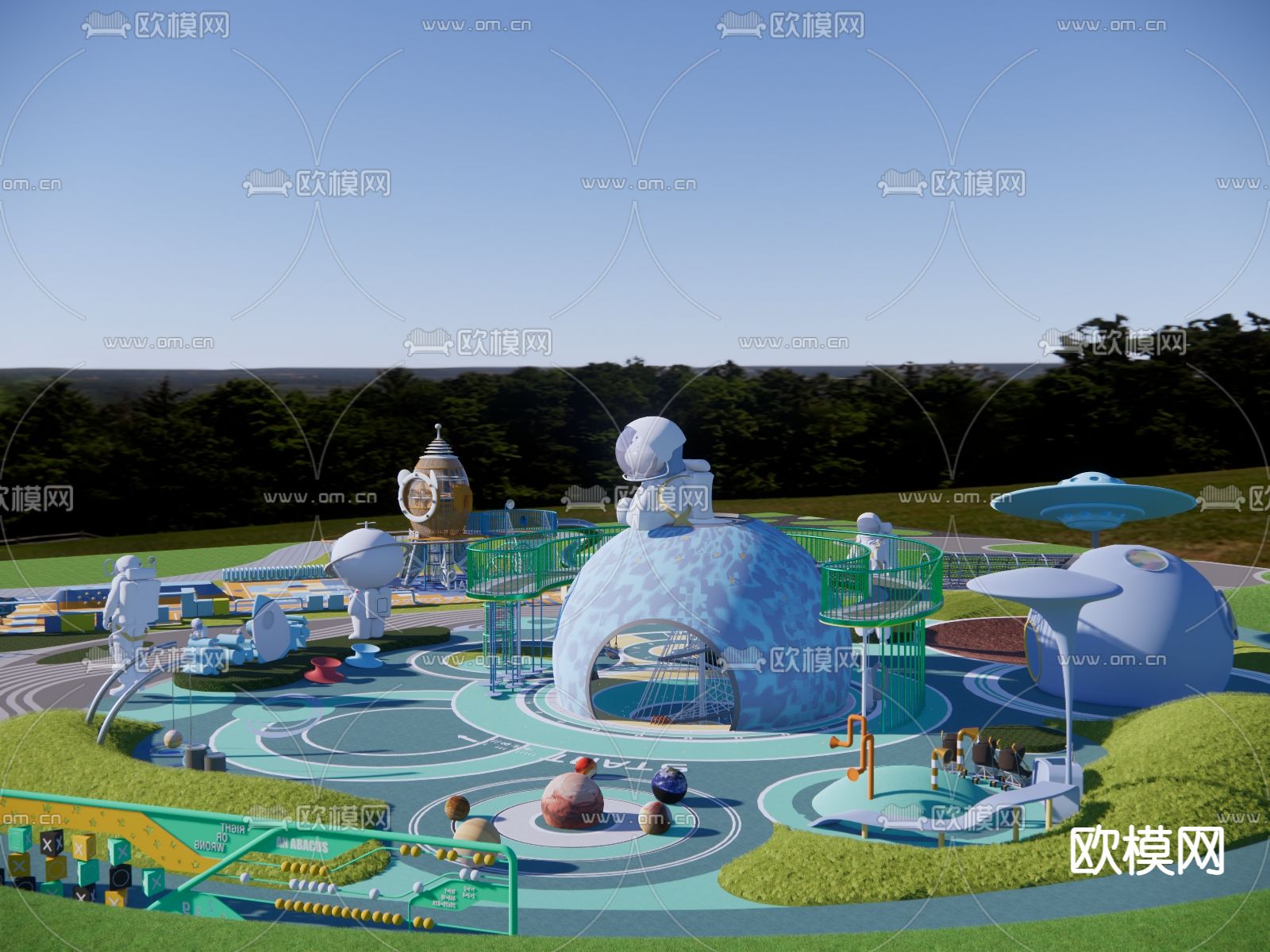 儿童乐园 游乐场su模型下载（渲染图2）