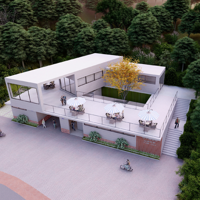  游客驿站 公共厕所su模型 