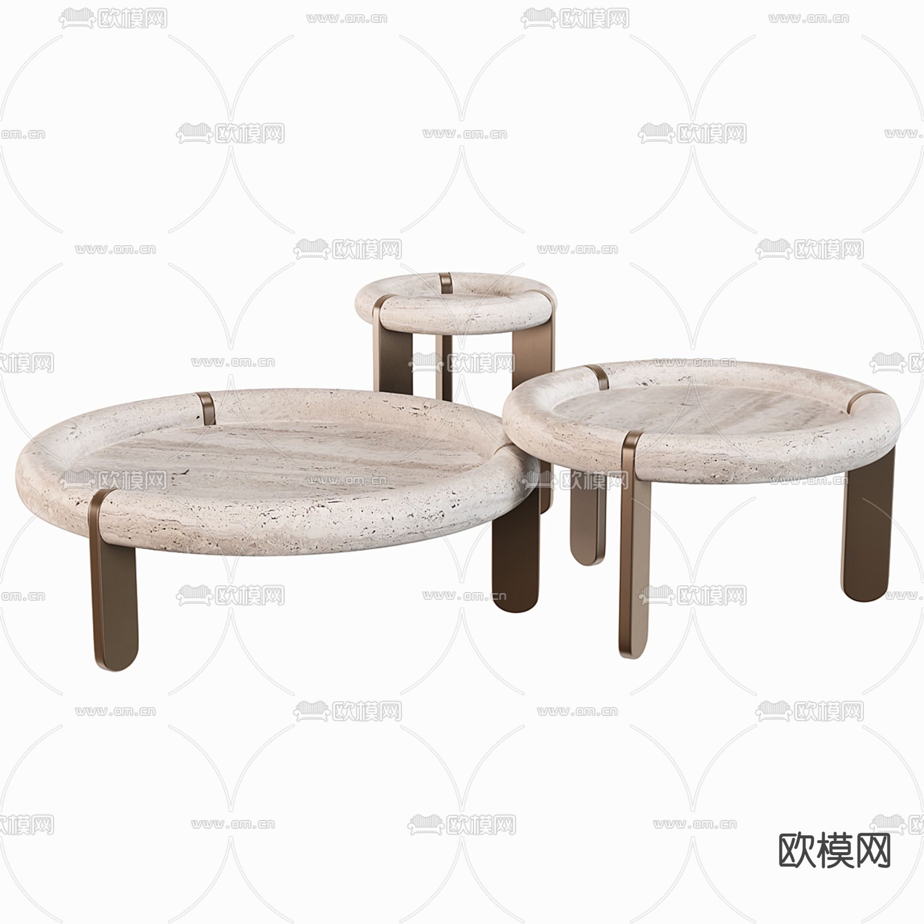 Poliform 子母茶几su模型下载（渲染图2）