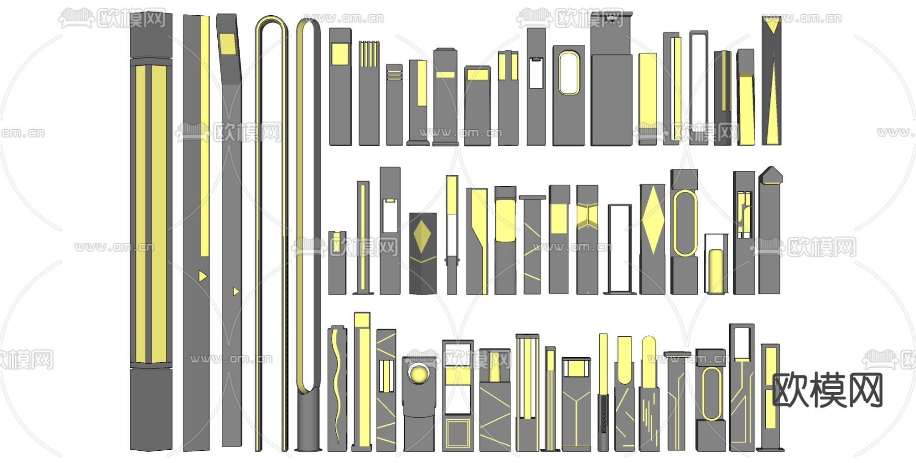 景观灯 草坪灯 庭院灯 户外灯su模型下载（渲染图2）