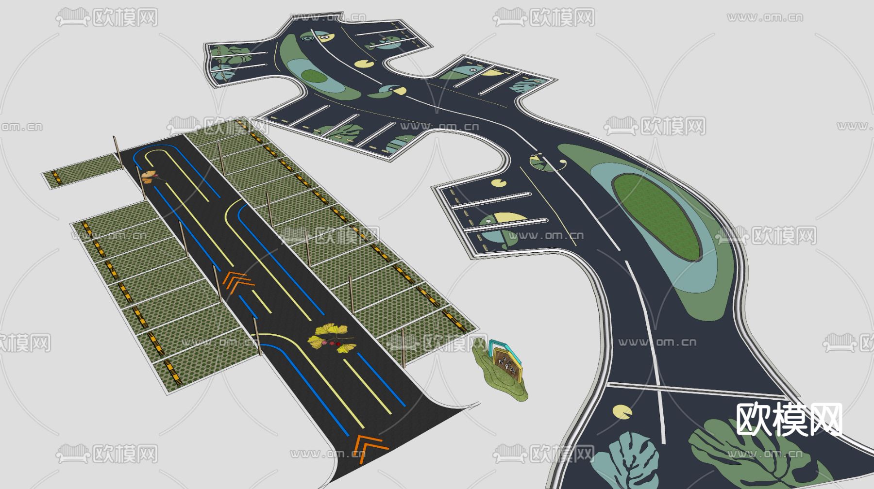 停车场su模型下载（渲染图3）
