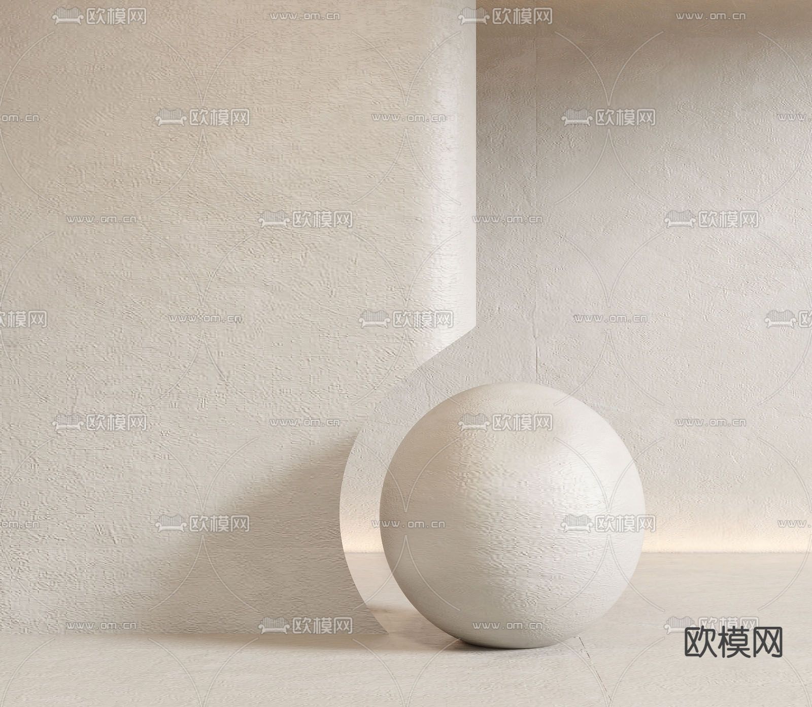 微水泥 墙面漆su模型下载（渲染图1）