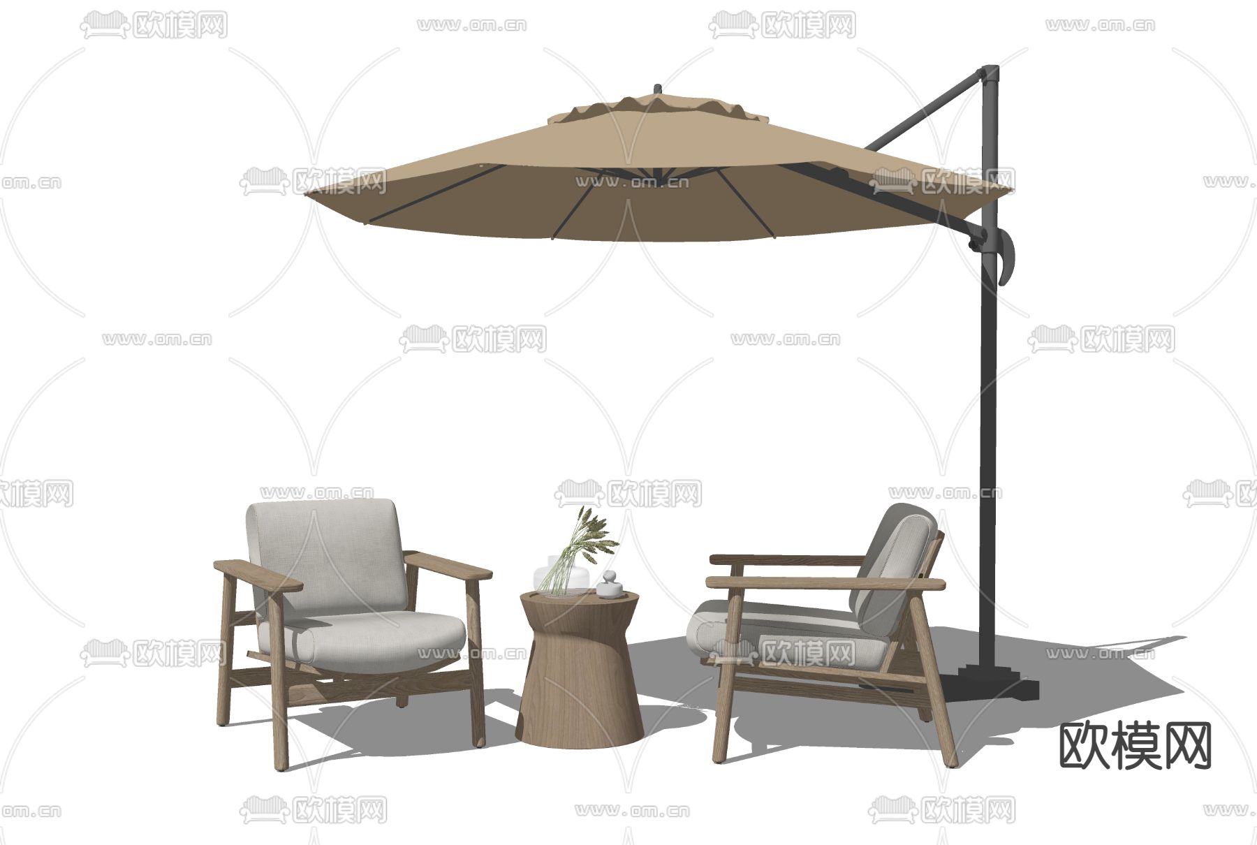 户外椅 休闲椅su模型下载（渲染图2）