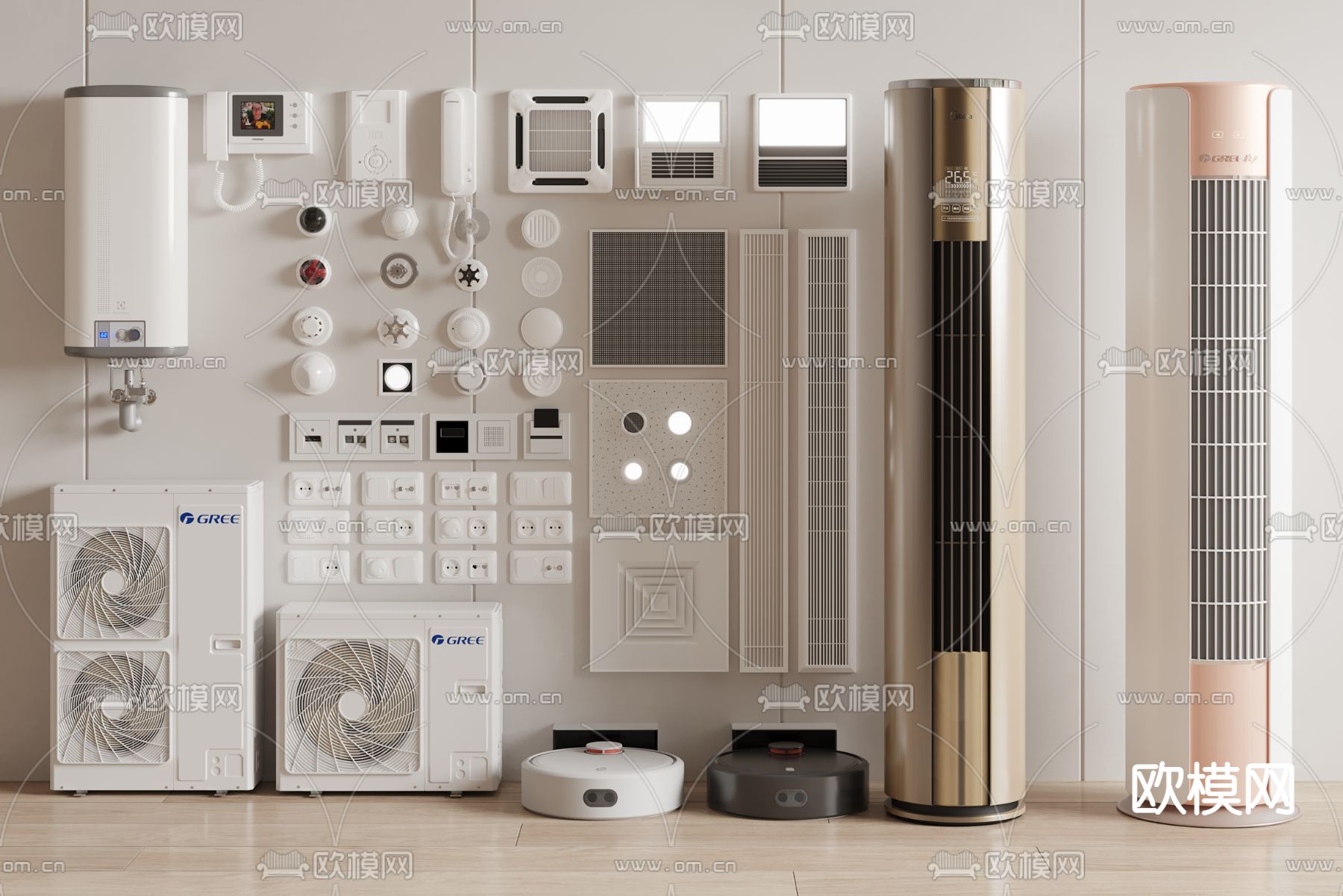 立式空调 外机 出风口su模型下载（渲染图1）