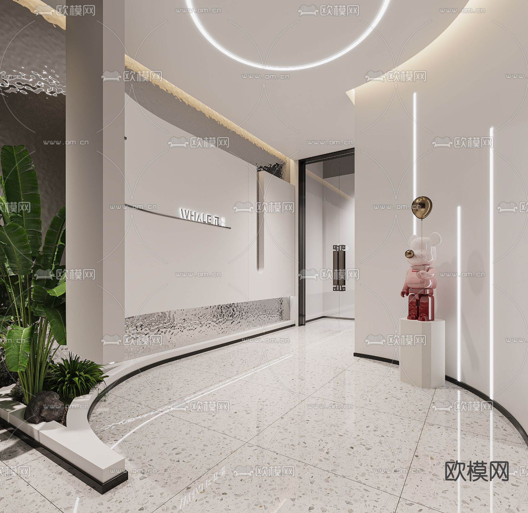 办公走廊3d模型下载