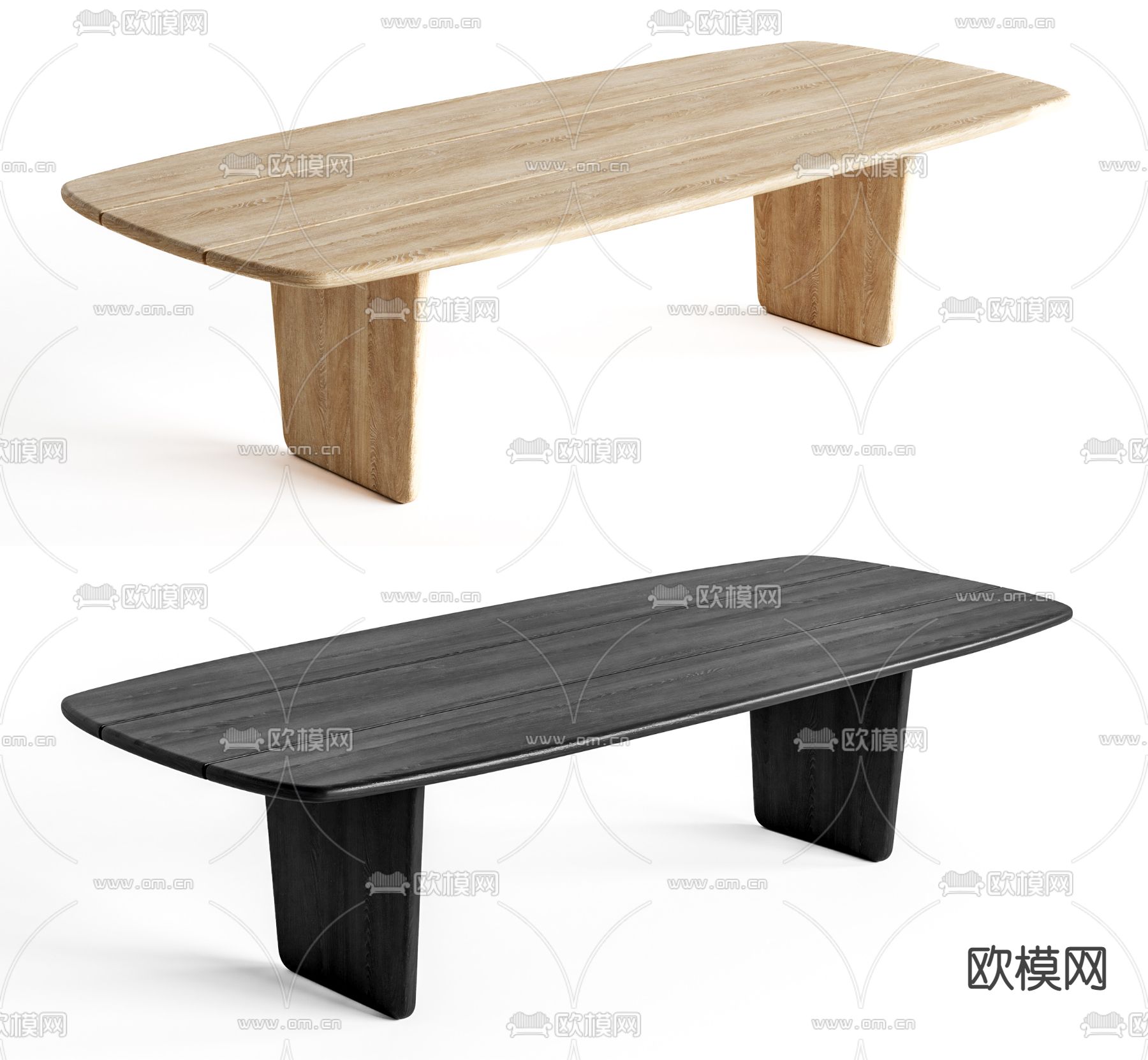 Baxter 木餐桌su模型下载（渲染图1）
