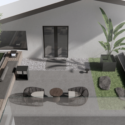  屋顶花园su模型 