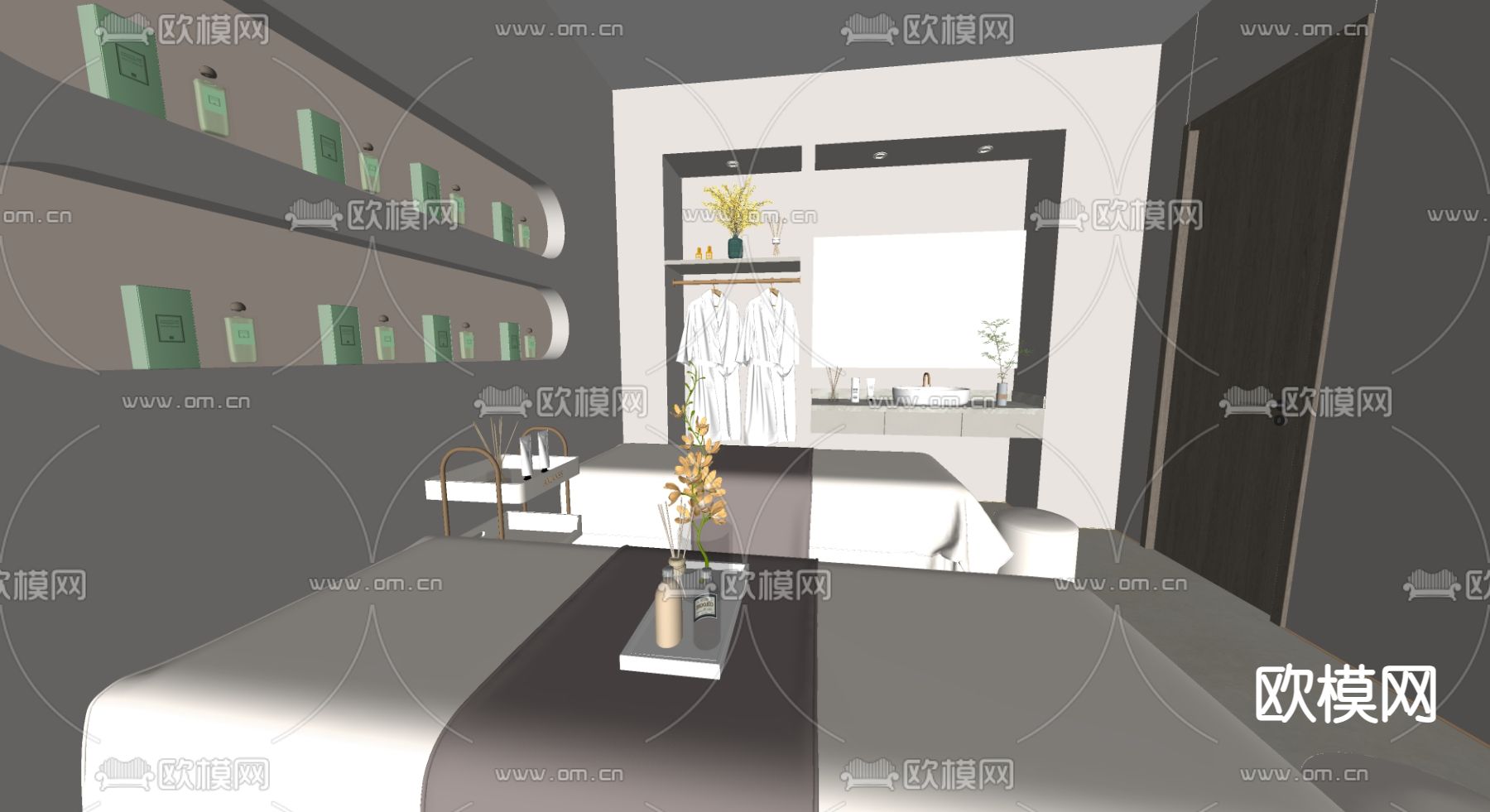 美容SPA包间su模型下载（渲染图2）