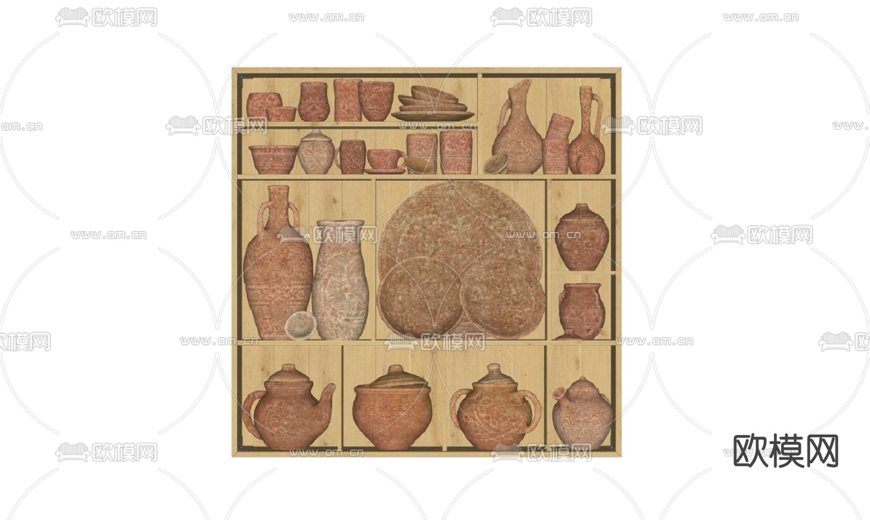 侘寂风陶罐 器皿su模型下载（渲染图2）