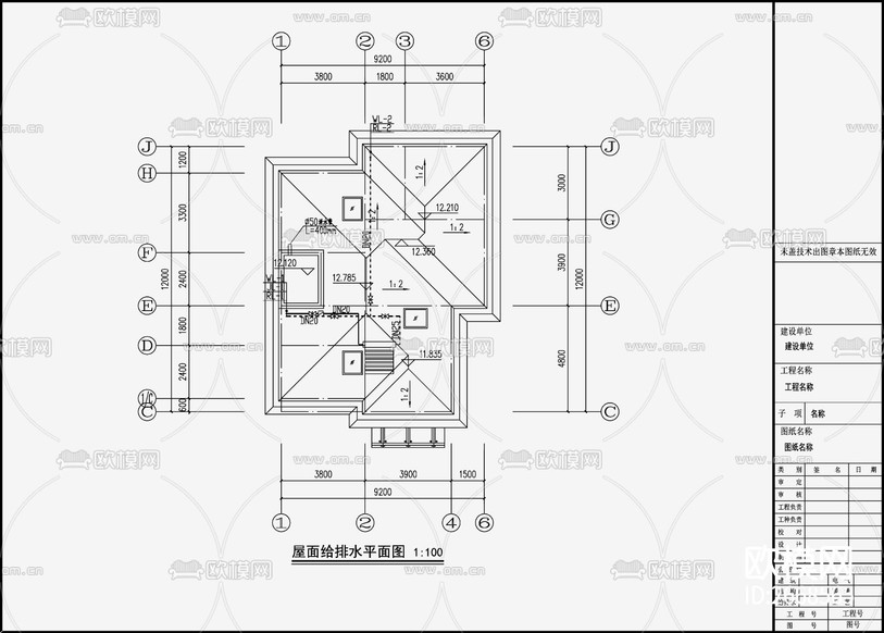 自建房建筑給排水CAD施工圖下載(渲染圖8)