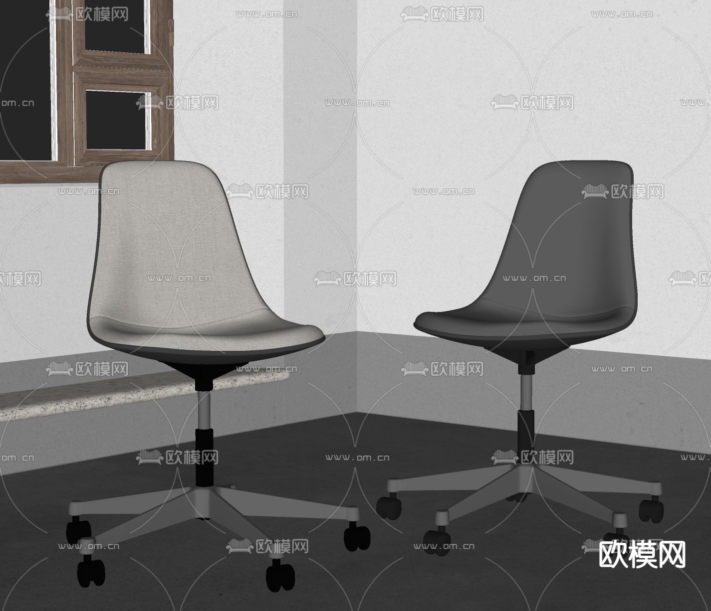 办公椅 职员椅su模型