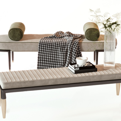  床尾凳 脚踏su模型 