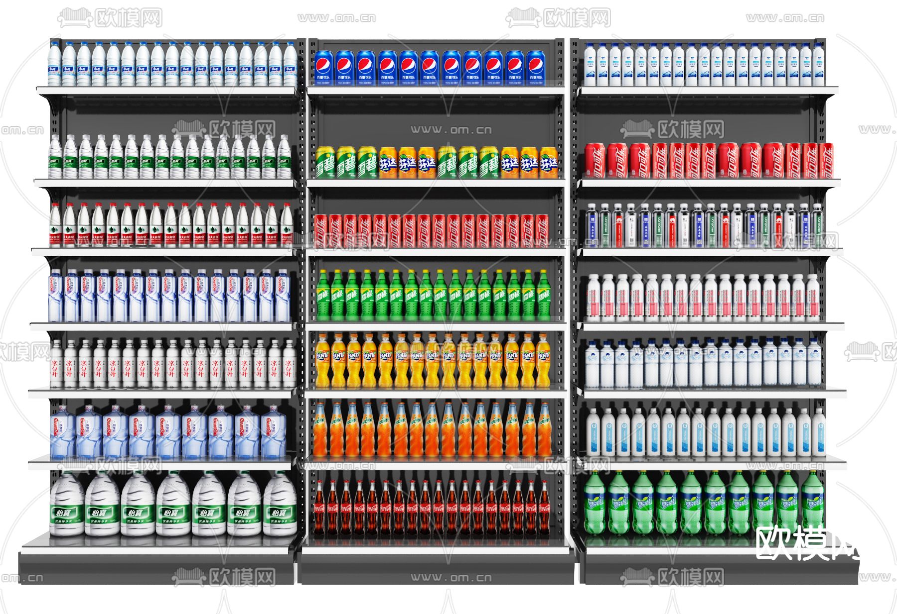 超市货架 货柜 展示柜3d模型下载