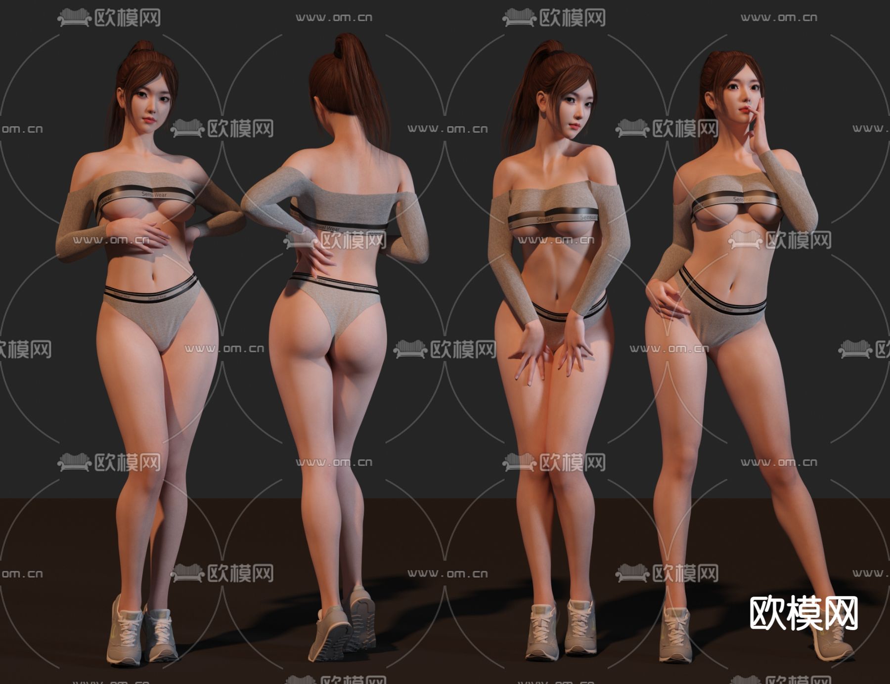 女性人物 模特3d模型下载