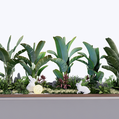  芭蕉植物堆su模型 