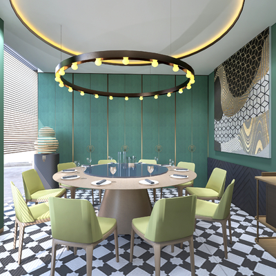  中餐厅包间 包房 包厢su模型 