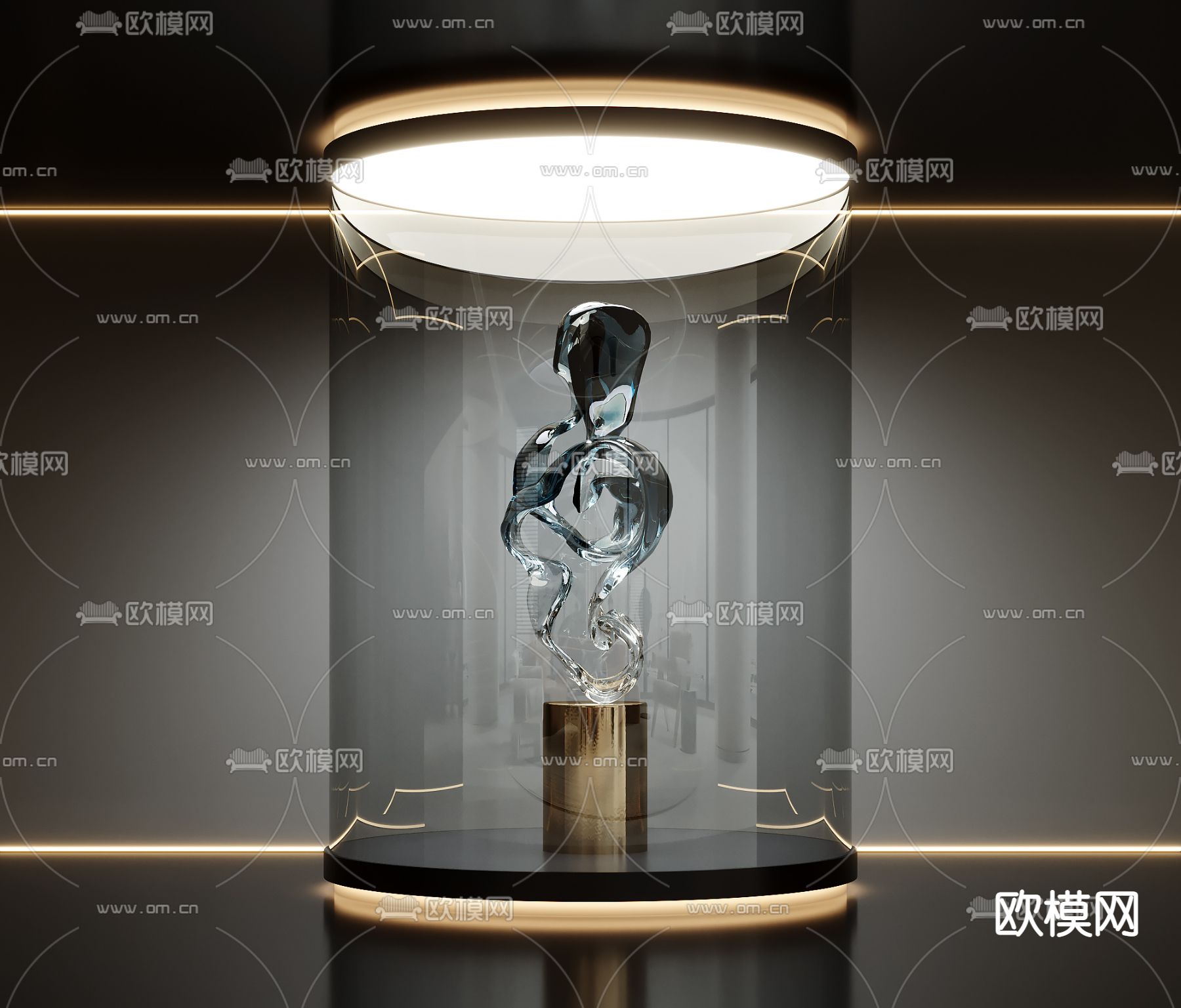 亚克力雕塑 艺术装置3d模型下载_ID14112282_3dmax免费模型-欧模网