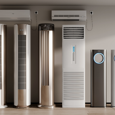  现代空调 空调柜机su模型 