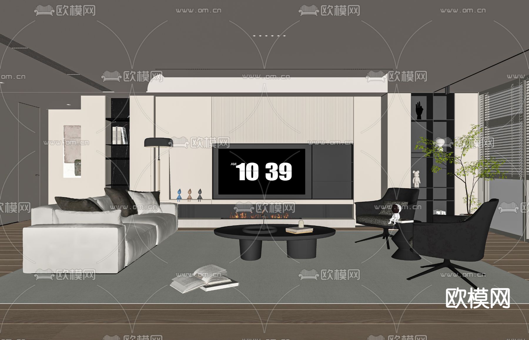 现代客厅su模型