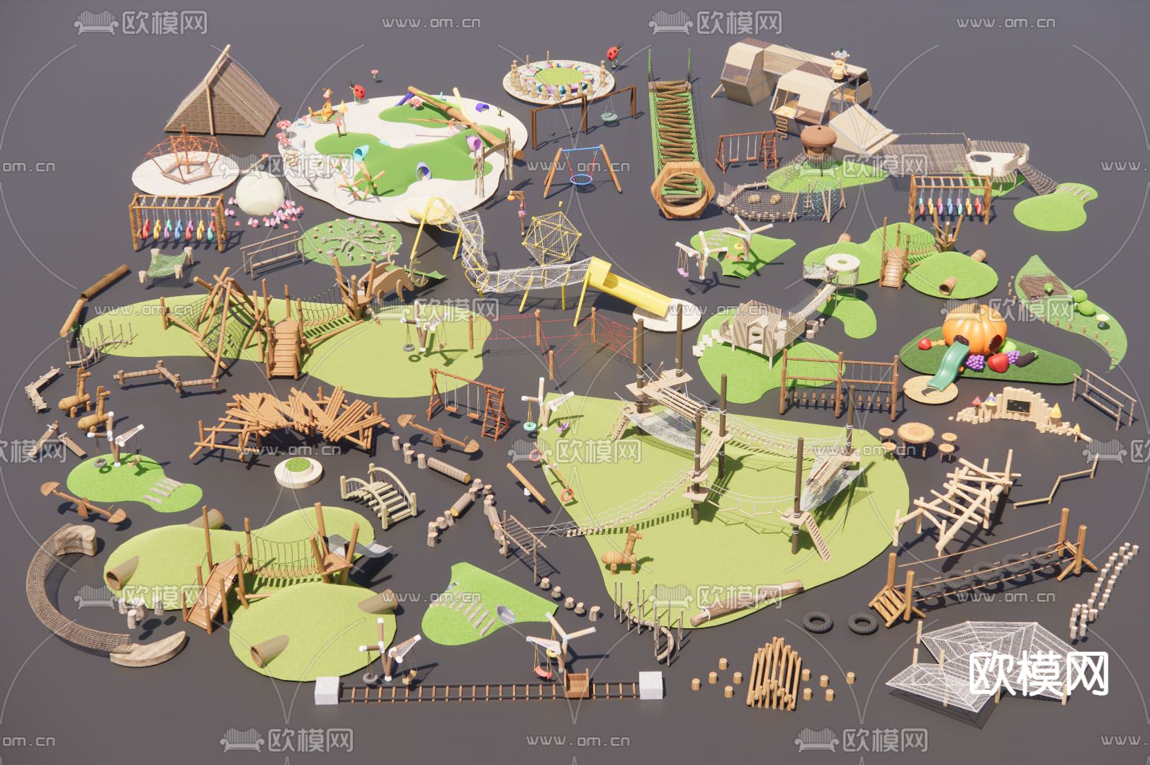 游乐设施 乐园设施su模型下载（渲染图1）