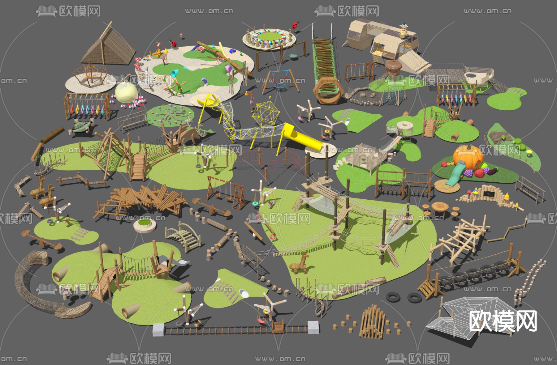 游乐设施 乐园设施su模型下载（渲染图3）
