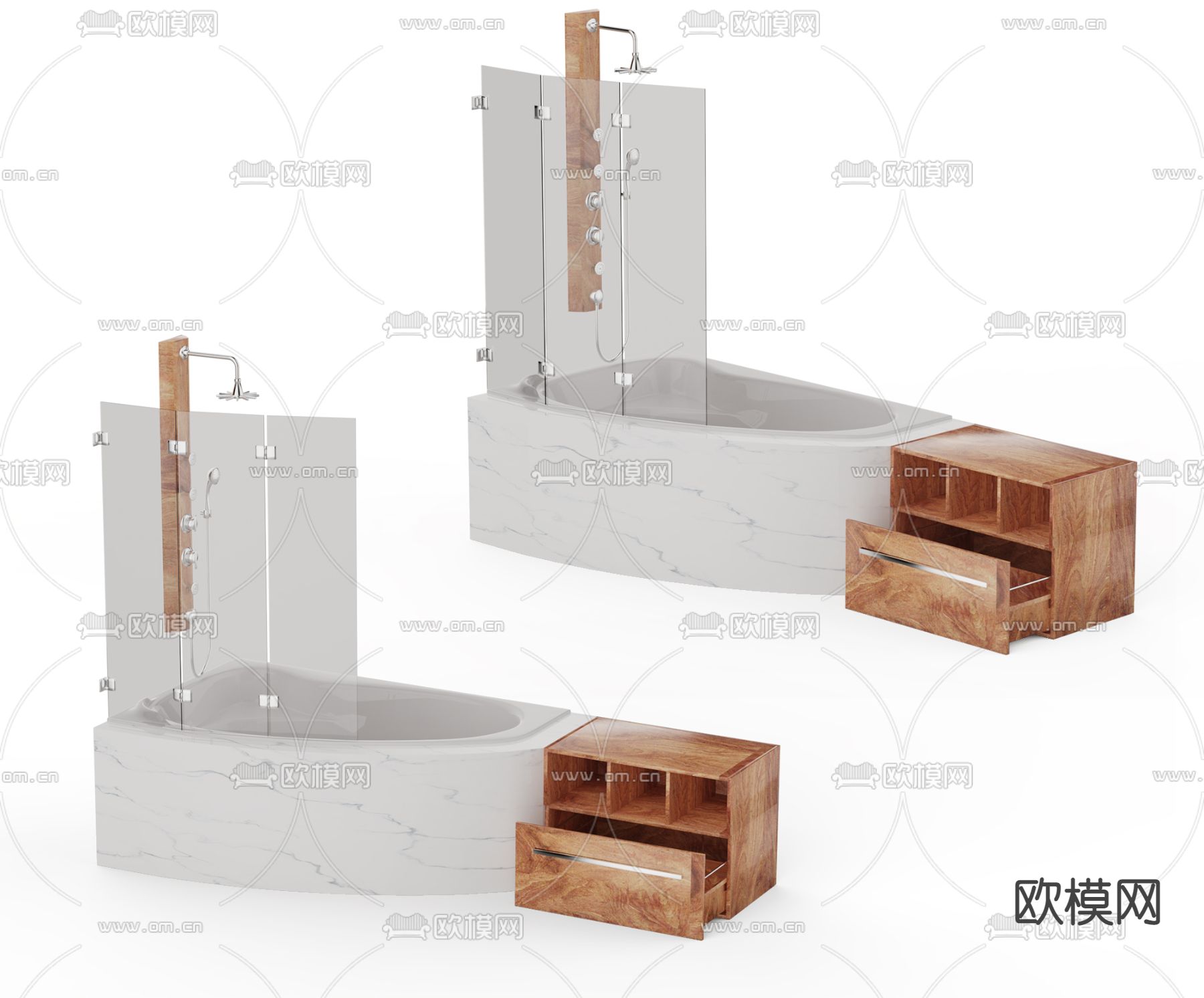 浴缸su模型下载（渲染图1）