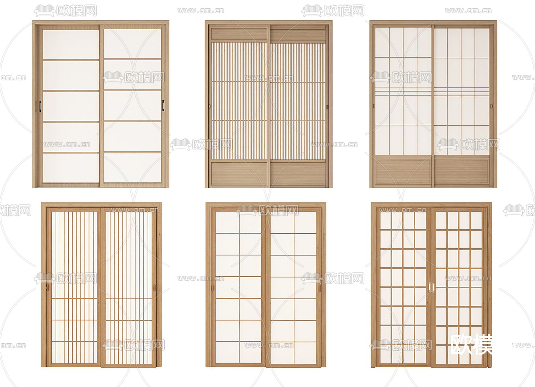 日式门 移门 推拉门3d模型下载