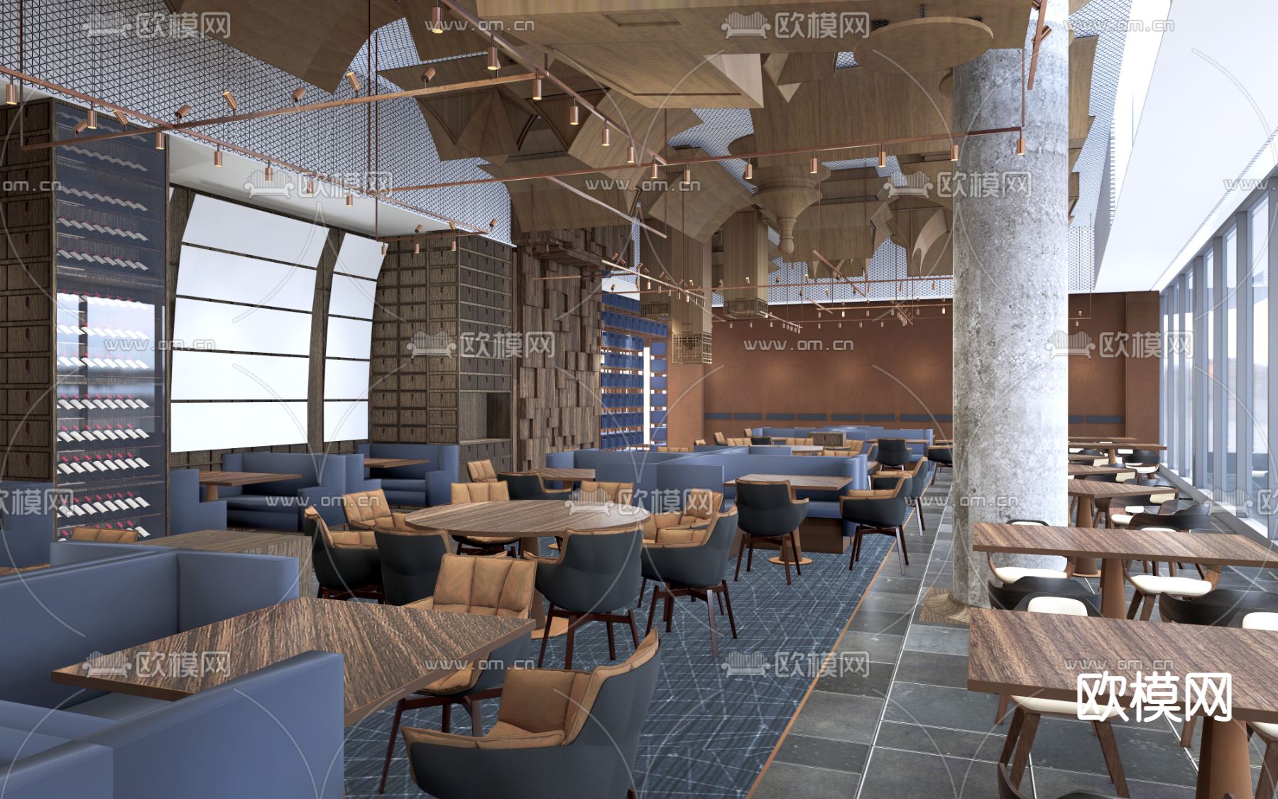 中餐厅su模型下载（渲染图1）