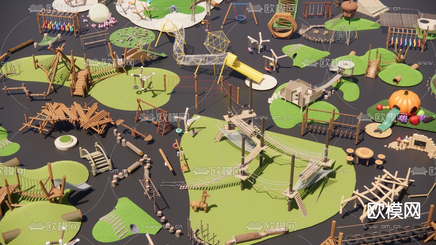 游乐设施 乐园设施su模型下载（渲染图2）