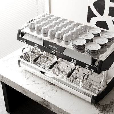  现代自助咖啡机su模型 