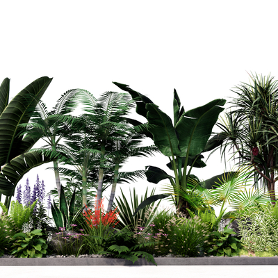  绿植堆 花草花境su模型 