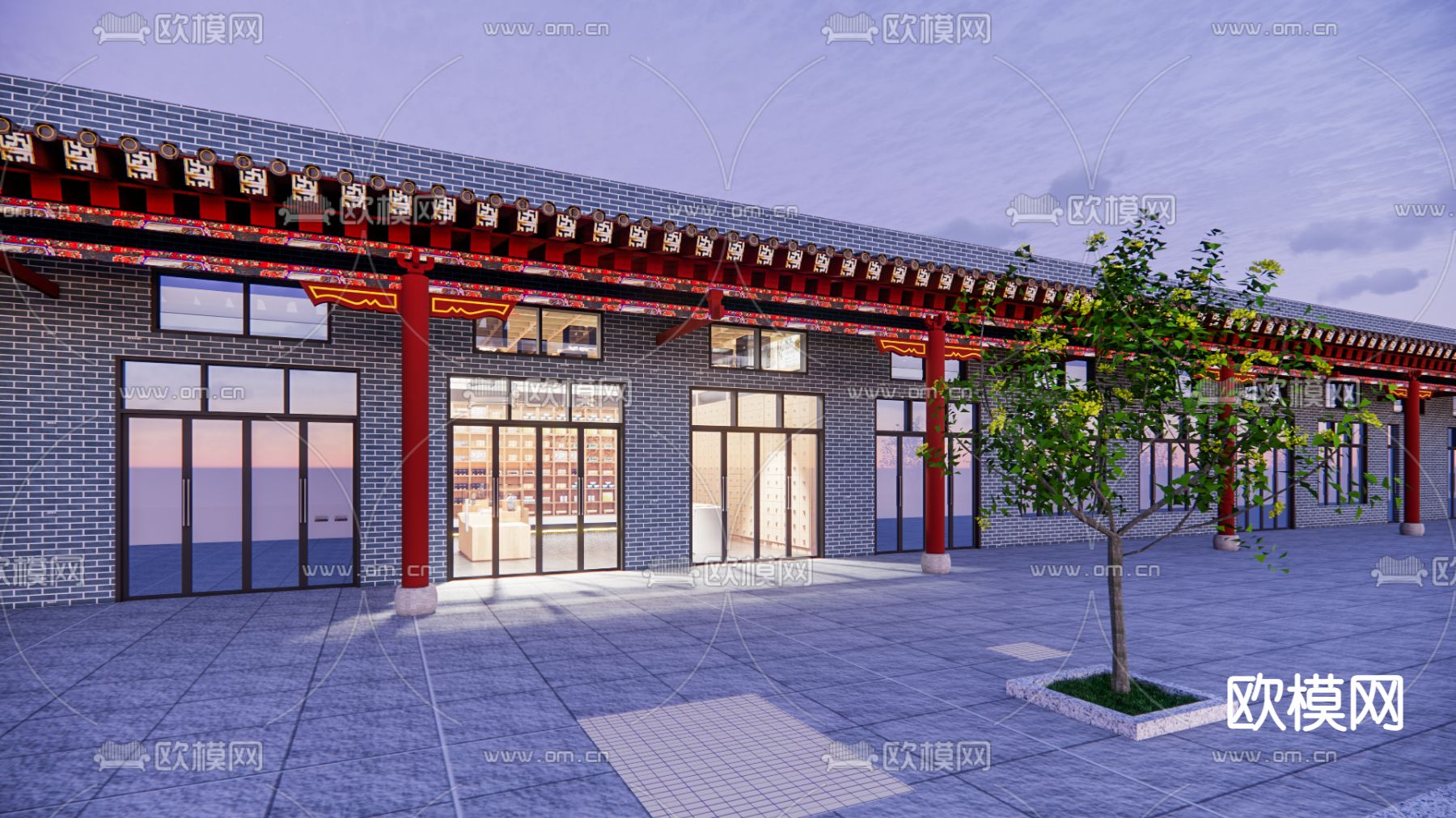 中药店 药品柜su模型下载（渲染图3）