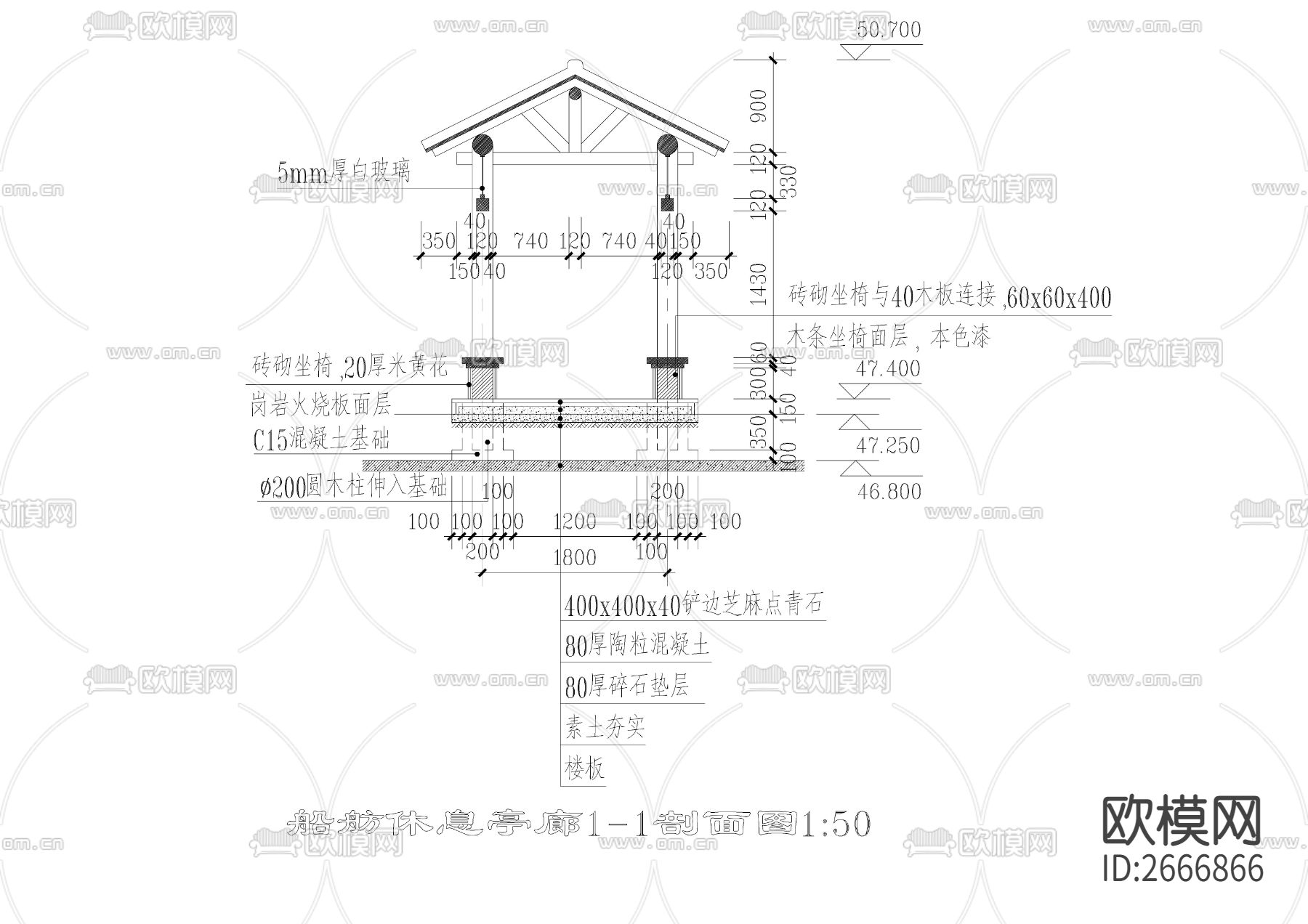 廊亭CAD节点大样下载（渲染图6）