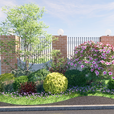  景观树 灌木丛 植物堆su模型 