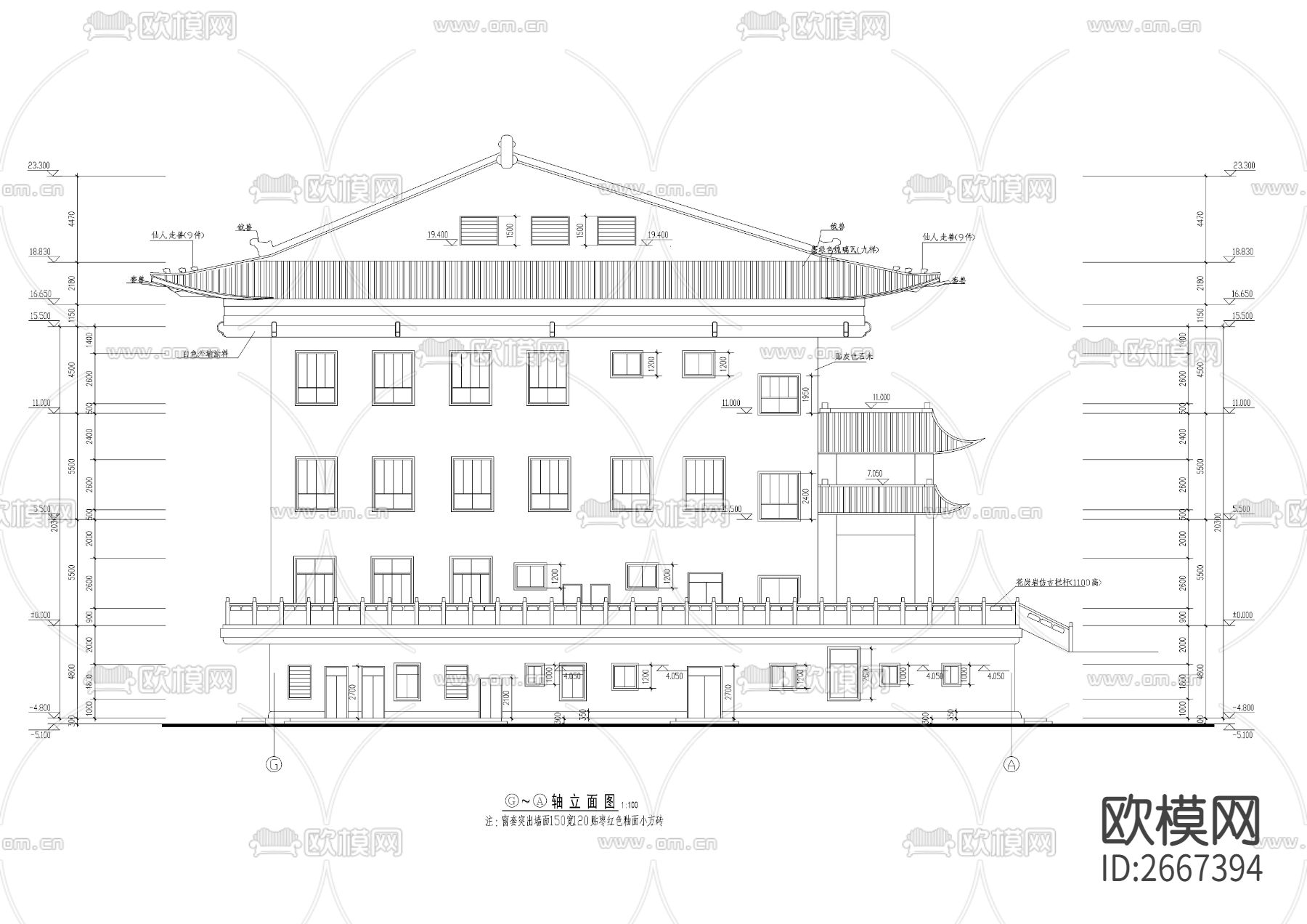 静音寺CAD施工图下载（渲染图2）