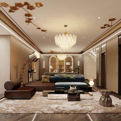  轻奢台球室su模型 